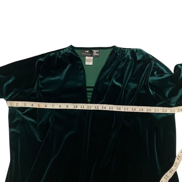 Alexander King For Deadly is the Female Vintage inspired Green Velvet Gown Dress - Picture 5 of 7